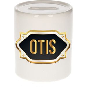 Otis naam cadeau spaarpot met gouden embleem - kado verjaardag/ vaderdag/ pensioen/ geslaagd/ bedankt
