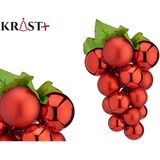 Druiventros namaakfruit/nepfruit kerstdecoratie - 33 cm - rood - 2x stuks
