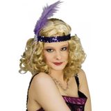 Carnaval verkleed accessoire set - dames hoofdband en parelketting - charleston/jaren 20 stijl