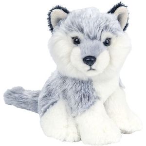 Pluche Grijze Wolf Puppy Knuffel van 12 cm - Dieren Speelgoed Knuffels Cadeau - Wolven