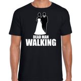 Vrijgezellen Dead man walking t-shirt zwart heren - Vrijgezellenfeest kleding / shirt mannen