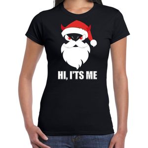 Devil Santa Kerstshirt / Kerst t-shirt hi its me zwart voor dames - Kerstkleding / Christmas outfit