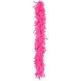 Boland Carnaval verkleed boa met veren - 2x - roze - 180 cm - 50 gram - Glitter and Glamour