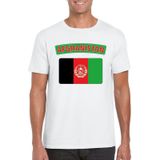 Afghanistan t-shirt met Afghaanse vlag wit heren