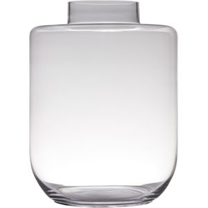 Transparante luxe grote stijlvolle vaas/vazen van glas 40 x 30 cm - Bloemen/boeketten vaas voor binnen gebruik