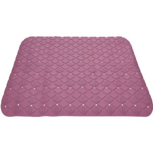 Excellent Houseware Badmat - antislip - oud roze - 55 cm - vierkant - badkuipmat