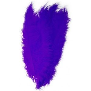 3x Grote veren/struisvogelveren paars 50 cm - Carnaval feestartikelen - Sierveren/decoratie veren - Charleston veren