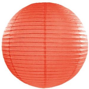 Luxe bol vorm lampion oranje 35 cm - Party of verjaardag feestartikelen/versiering