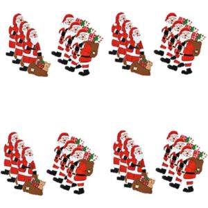 24x stuks houten kersthangers kerstmannen 6 cm kerstornamenten - Kerstversiering ornamenten/kerstboomversiering