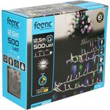 Feeric lights Feestverlichting - gekleurd - 12 meter - 500 led lampjes - transparant snoer