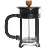 Cafetiere French Press koffiezetter zwart met inox 800 ml - Koffiezetapparaat voor verse koffie