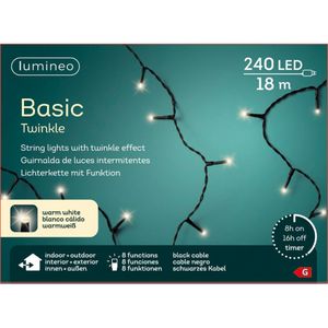 Lumineo kerstverlichting - 18 m - warm wit - 240 leds - lichtsnoer