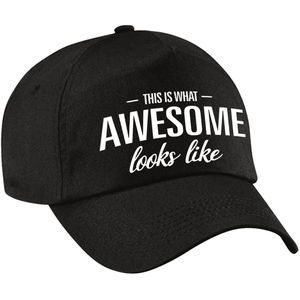 This is what awesome looks like pet / cap zwart voor dames en heren - geweldig / ongelooflijk - baseball cap - cadeau petten / caps