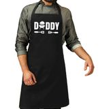 Daddy bbq / barbecue cadeau katoenen schort zwart heren