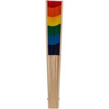 Spaanse hand waaier - 5x - Pride/Regenboog/LHBTIQ+ - bamboe/papier - 21 cm