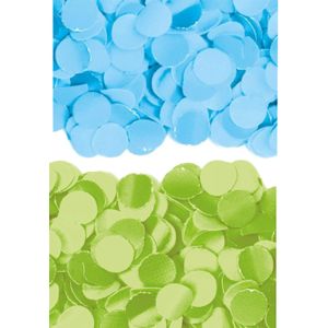 2 kilo groene en blauwe papier snippers confetti mix set feest versiering - 1 kilo per kleur