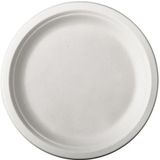 36x Witte suikerriet dinerbordjes 26 cm biologisch afbreekbaar - Ronde wegwerp bordjes - Pure tableware - Duurzame materialen - Milieuvriendelijke wegwerpservies borden - Ecologisch verantwoord