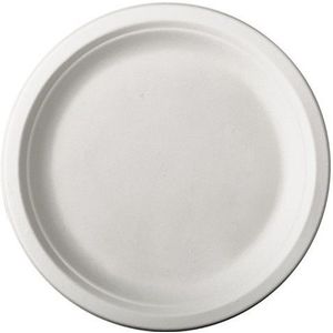 36x Witte suikerriet dinerbordjes 26 cm biologisch afbreekbaar - Ronde wegwerp bordjes - Pure tableware - Duurzame materialen - Milieuvriendelijke wegwerpservies borden - Ecologisch verantwoord