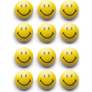 Zeller whiteboard/koelkast magneten smiley - 12x - kunststof - 3 cm