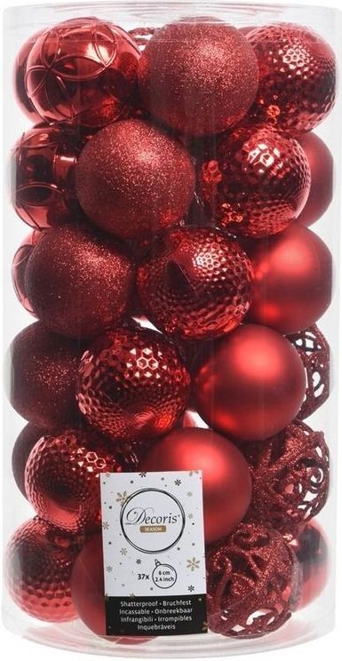 Hectare Negen rechtop 37x stuks kunststof kerstballen rood 6 cm inclusief kerstbalhaakjes -  Kerstversiering - onbreekbare kerstballen (cadeaus & gadgets) | € 22 bij  Shoppartners.nl | beslist.nl