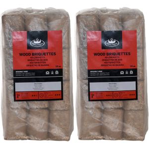 2x zakken houtbriketten 10 kilo voor kachel/openhaard - Hout - Houtbriketten geperst