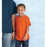 Set van 5x stuks oranje kinder t-shirts 150 grams 100% katoen - Voordelige shirts voor jongens/meisjes, maat: XS (110-116)
