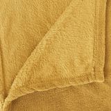 Fleece deken/fleeceplaid oker geel 130 x 180 cm polyester - Bankdeken - Fleece deken - Fleece plaid