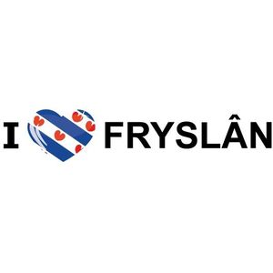 5x stuks I Love Fryslan thema sticker 19.6 x 4.2 cm - Friesland vlaggen thema