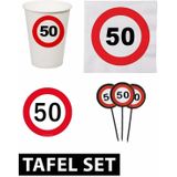 50 jaar stopbord tafel versiering set