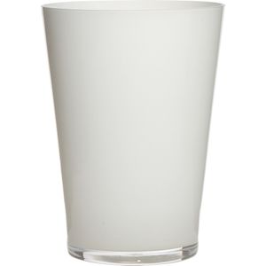 Luxe witte conische stijlvolle vaas/vazen van glas 30 x 22 cm - Bloemen/boeketten vaas voor binnen gebruik