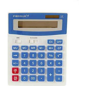 Pincello - Rekenmachine/calculator - blauw - 15 x 19 cm - voor school of kantoor - Solar