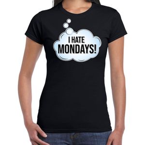 I hate mondays / hekel aan maandag fun tekst t-shirt / shirt - zwart - voor dames - fun tekst / grappige shirts / outfit