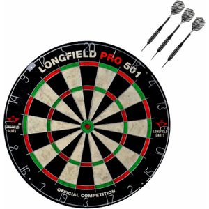 Dartbord set compleet van diameter 45.5 cm met 3x Black Arrow dartpijlen van 25 gram - Sporten darts