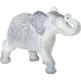 Dieren beeldje Indische olifant wit 24 x 17 x 7 cm -  Olifanten beeldjes van keramiek