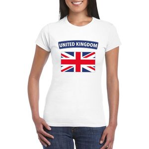 Engeland t-shirt met Groot Brittannie vlag wit dames