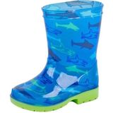 Blauwe kinder regenlaarzen sharks - Rubberen haaien print laarzen/regenlaarsjes voor kinderen