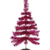 Krist+ kunst kerstboom - klein - fuchsia roze - 60 cm