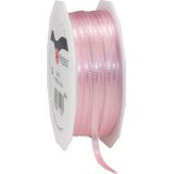 3x Luxe Hobby/decoratie roze satijnen sierlinten 0,3 cm/3 mm x 50 meter- Luxe kwaliteit - Cadeaulint satijnlint/ribbon
