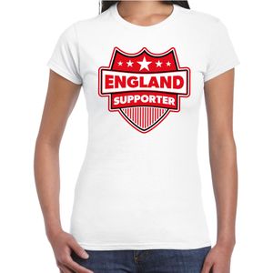 England/UK supporter schild t-shirt wit voor dames - Engeland landen t-shirt / kleding - EK / WK / Olympische spelen outfit