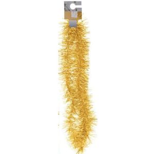 6x Gouden decoratie folieslingers fijn 180 cm - Kerstboom versiering
