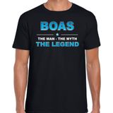 Naam cadeau Boas - The man, The myth the legend t-shirt  zwart voor heren - Cadeau shirt voor o.a verjaardag/ vaderdag/ pensioen/ geslaagd/ bedankt