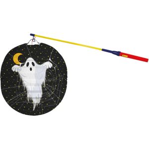 Lampionstokje 50 cm - met spook lampion - zwart - D22 cm - Sint Maarten