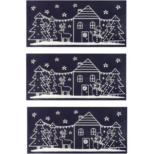 4x stuks velletjes kerst glitter raamstickers  49 cm - Raamversiering/raamdecoratie stickers kerstversiering