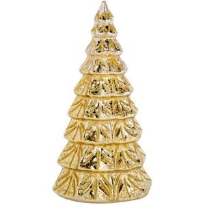 1x stuks led kaarsen kerstboom kaars goud D9 x H19 cm - Woondecoratie - Elektrische kaarsen - Kerstversiering