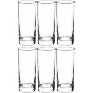 6x Stuks waterglazen/sapglazen transparant 280 ml - Glazen / longdrinkglazen