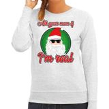 Foute Kersttrui / sweater - Ask your mom I am real - grijs voor dames - kerstkleding / kerst outfit