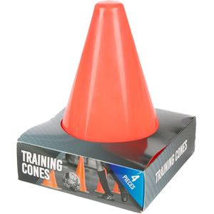 Sport/voetbal pionnen - 4 stuks - oranje - kunststof - 14,5 x 14,5 x 19 cm - spelen/training pionnen