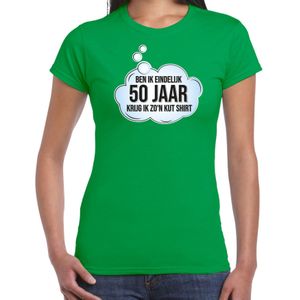 Bellatio Decorations verjaardag cadeau t-shirt dames - 50 jaar/Sarah - groen - kut shirt