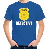 Detective police embleem t-shirt blauw voor kinderen - politie agent - verkleedkleding / kostuum