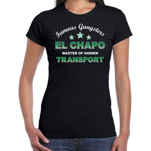 El Chapo famous gangster cadeau t-shirt zwart dames - Tekst /  verkleed shirt / kostuum